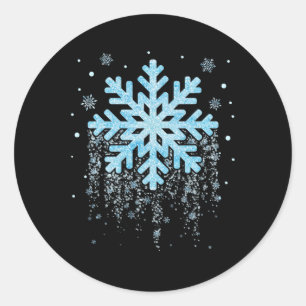 Pegatina Redonda Costume de copo de nieve Navidades de invierno que