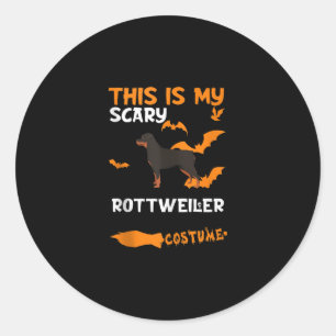 Pegatina Redonda Costume de Rottweiler Halloween Lazy Scary Tank