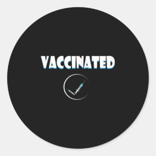 Pegatina Redonda Cotización Gráfica Vacunada De Humor Gratuito Vacu