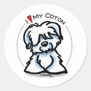 Pegatina Redonda Coton de Tulear Lover