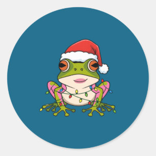 Pegatina Redonda Cotorra de Navidad Coqui _ Fiestas Puertorriqueñas