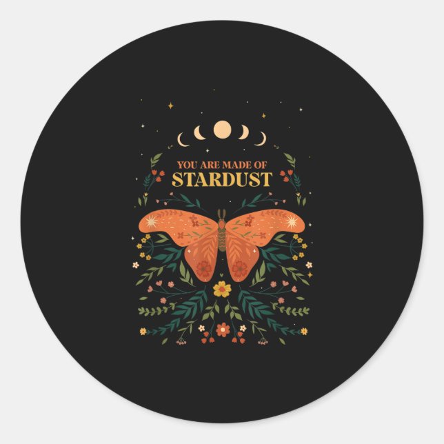 Pegatina Redonda Cottagecore Goblincore Academia Aesthetic Goth Wic (Anverso)