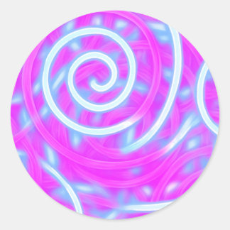 Pegatina Redonda Cotton Candy Swirl Sticker – Pastel Aesthetic
