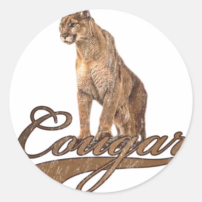 Pegatina Redonda Cougar (Anverso)