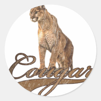 Pegatina Redonda Cougar