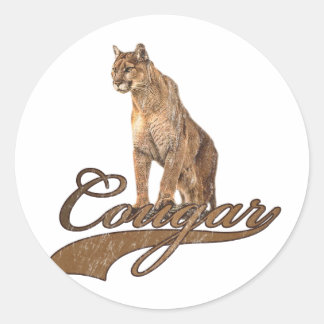 Pegatina Redonda Cougar