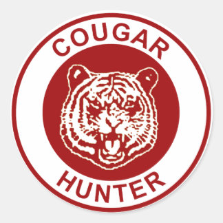 Pegatina Redonda Cougar Hunter