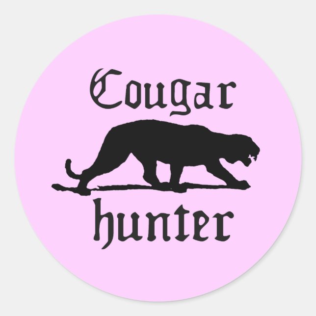 PEGATINA REDONDA COUGAR HUNTER (Anverso)