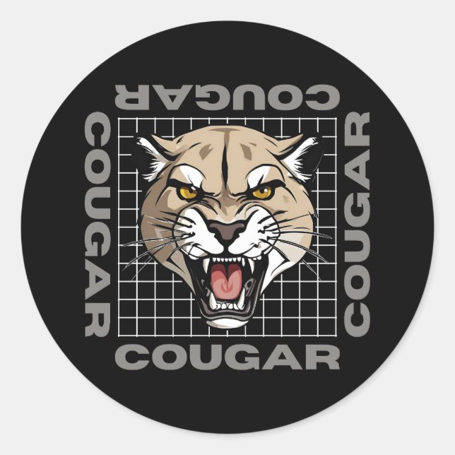 Pegatina Redonda cougar life (Anverso)