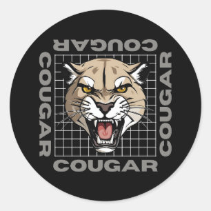Pegatina Redonda cougar life