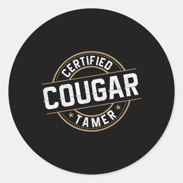 Pegatina Redonda Cougar Tamer Cougar certificado (Anverso)