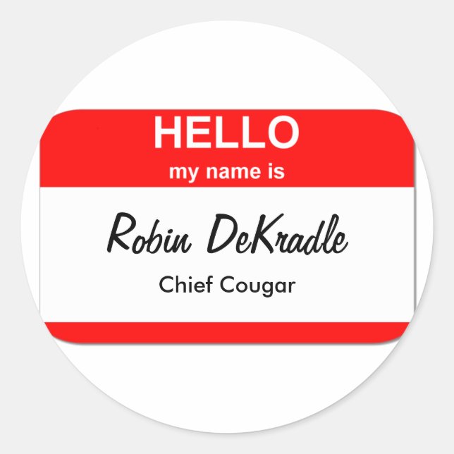 Pegatina Redonda Cougar Woman (Anverso)