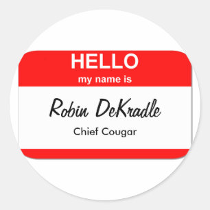 Pegatina Redonda Cougar Woman