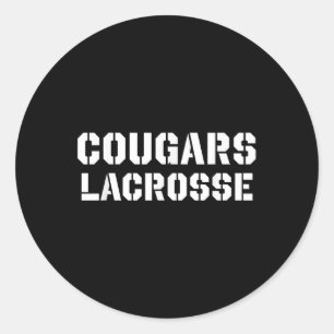 Pegatina Redonda Cougars Lacrosse Vintage Clic Lax Mascot Team Gear