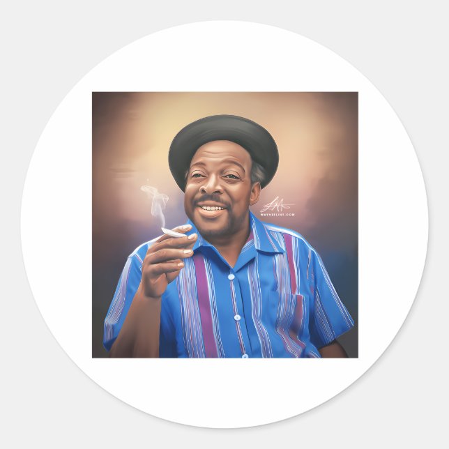 Pegatina Redonda Count Basie (Anverso)