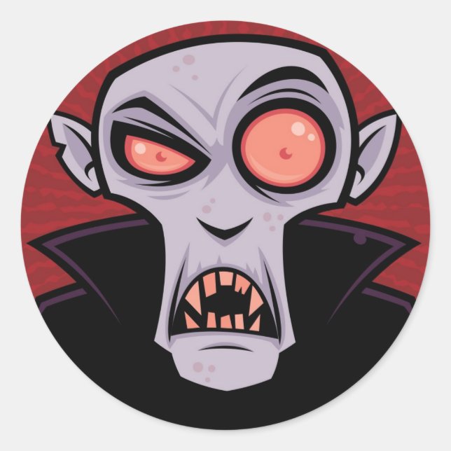 Pegatina Redonda Count Dracula (Anverso)