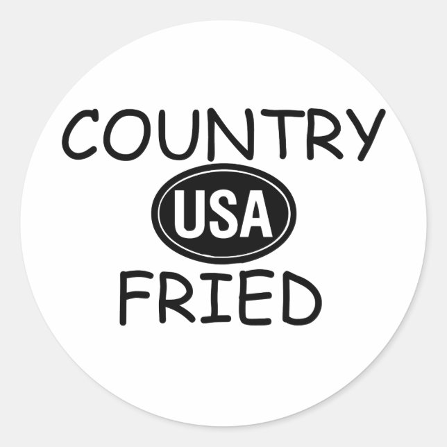 Pegatina Redonda Country Fried (Anverso)