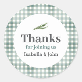 Pegatina Redonda Couples Summer Barbecue Baby Shower 