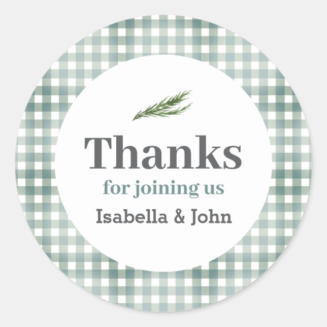 Pegatina Redonda Couples Summer Barbecue Baby Shower  (Anverso)