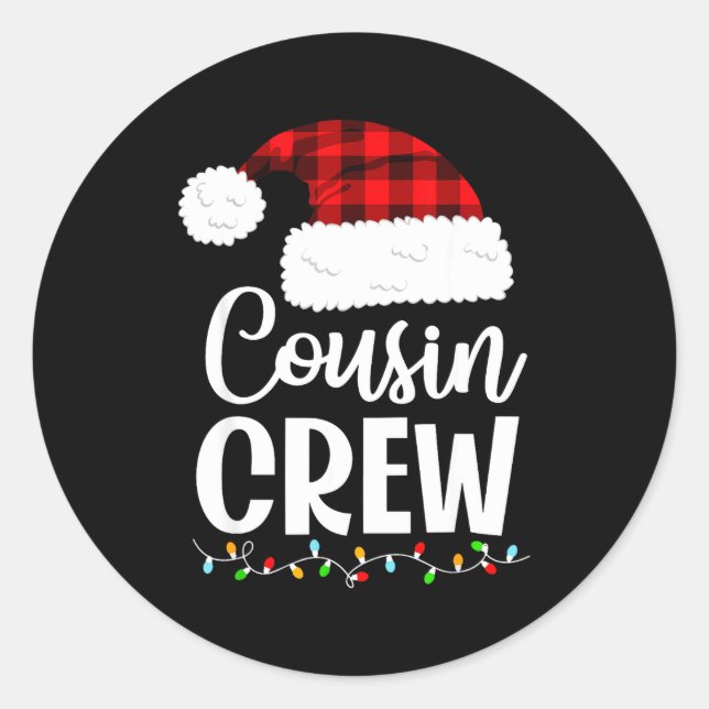 Pegatina Redonda Cousin Crew Christmas Kids Cousins Christmas Match (Anverso)