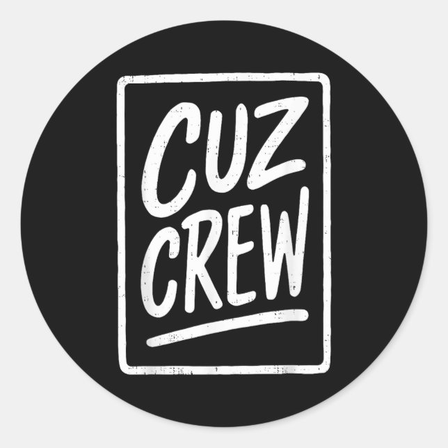 Pegatina Redonda Cousin Crew Family Matching Funny Cousin Squad Tee (Anverso)