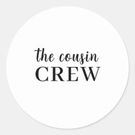 Pegatina Redonda Cousin Crew Fun Family Matching Design
