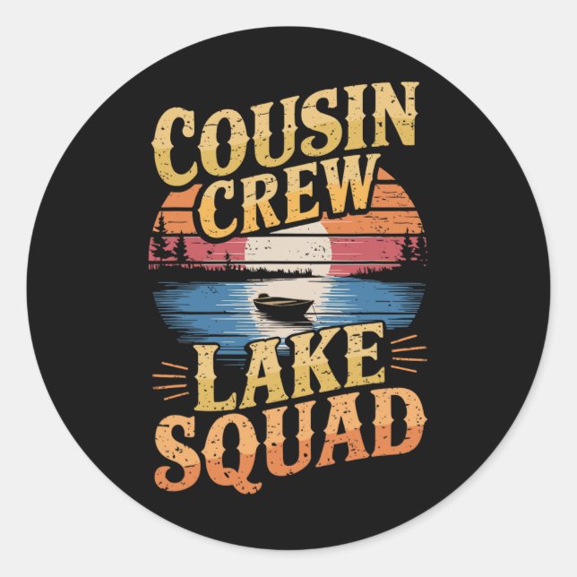 Pegatina Redonda Cousin Crew Lake Squad  (Anverso)