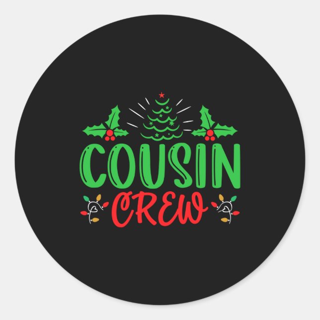 Pegatina Redonda Cousin Crew T Shirt_1  (Anverso)