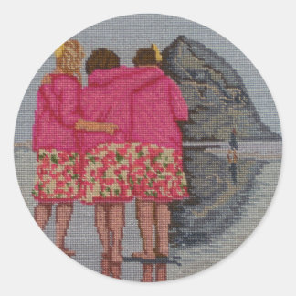 Pegatina Redonda Cousins Needlepoint