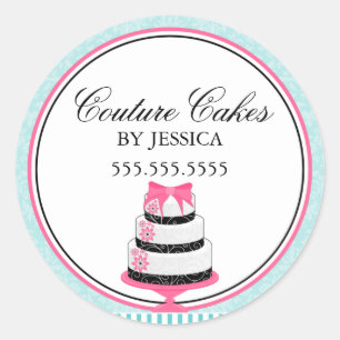 Pegatina Redonda Couture Cakes Aqua Bakery Box Sedess