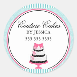 Pegatina Redonda Couture Cakes Aqua Bakery Box Sedess