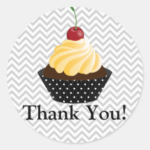 Pegatina Redonda Couture Cupcake Bakery Gracias