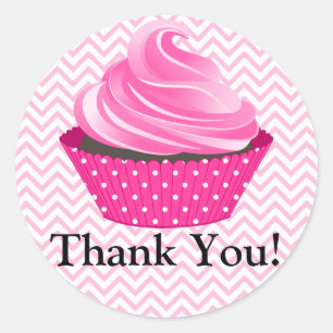 Pegatina Redonda Couture Cupcake Bakery Gracias