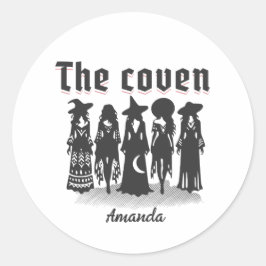 Pegatina Redonda coven bachelorette party witchy