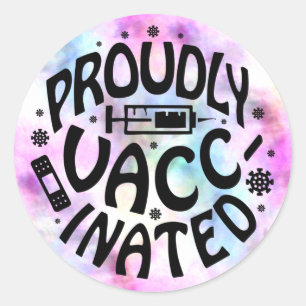 Pegatina Redonda Covid19 Coronavirus Vacunado Con Orgullo