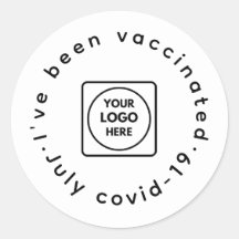 Covid-19 Vacunado | Ronda de logotipos de Personal