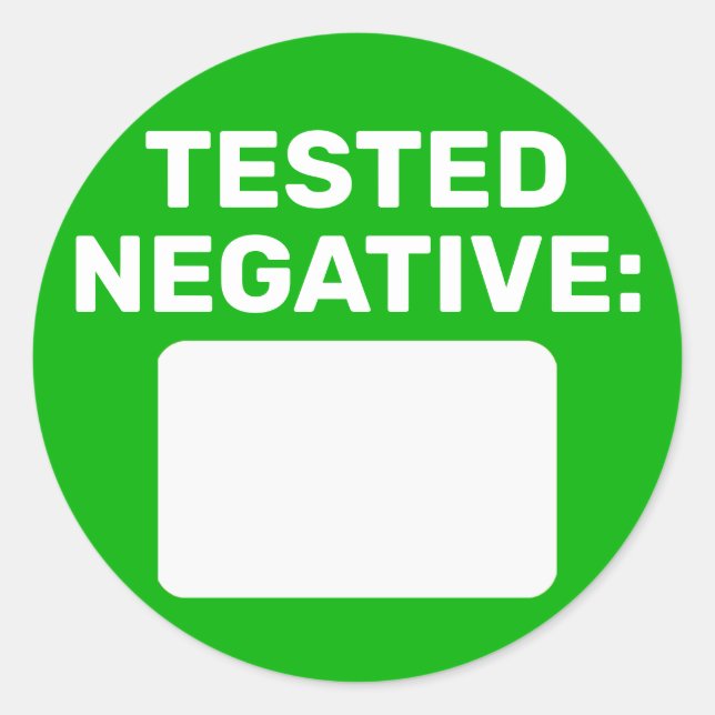 Pegatina Redonda Covid Negative Write On (Anverso)