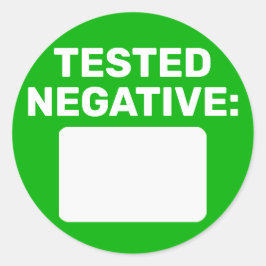 Pegatina Redonda Covid Negative Write On