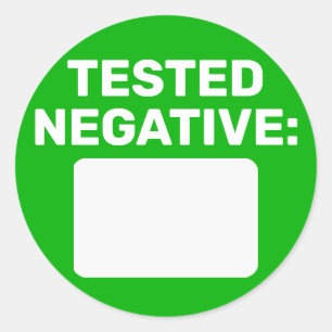 Pegatina Redonda Covid Negative Write On