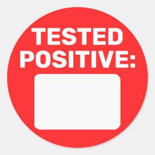 Pegatina Redonda Covid Positive Write On