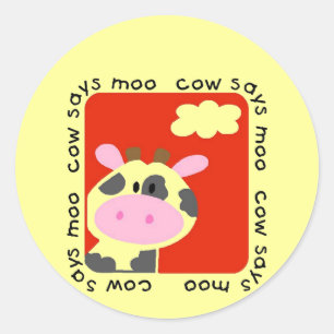 Pegatina Redonda Cow dice camisetas y regalos para moscas