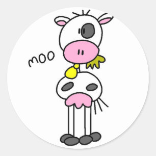 Pegatina Redonda Cow dice camisetas y regalos para moscas