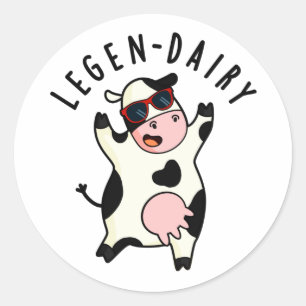 Pegatina Redonda Cow Pun