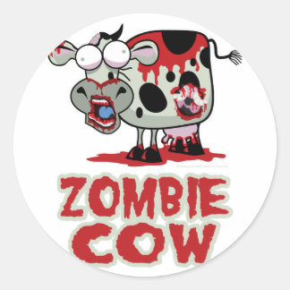 Pegatina Redonda Cow zombie