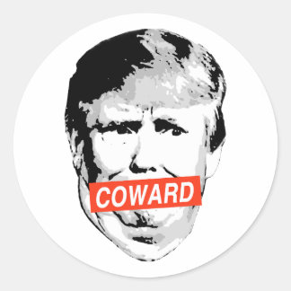 Pegatina Redonda Coward Trump