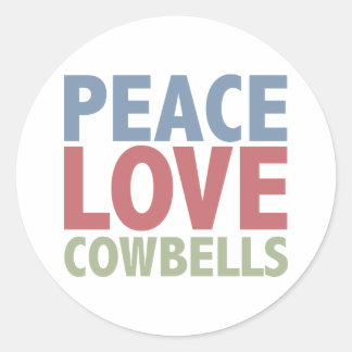 Pegatina Redonda Cowbels de amor por la paz