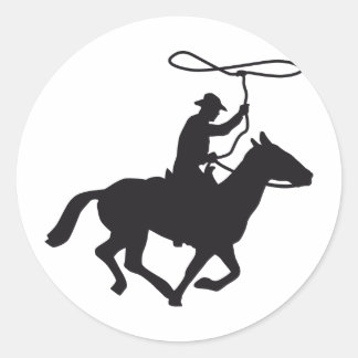 Pegatina Redonda cowboy