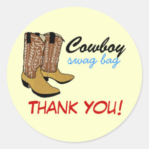 Pegatina Redonda Cowboy Boots - Swag Gracias