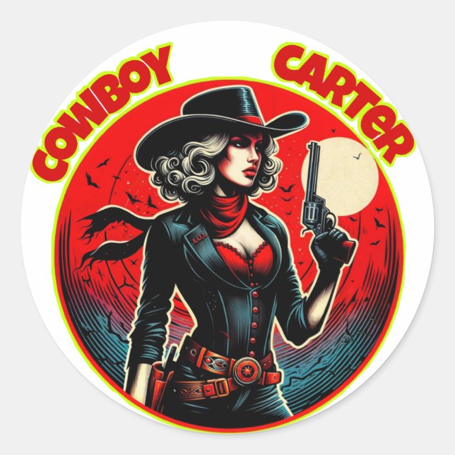 Pegatina Redonda Cowboy Carter (Anverso)