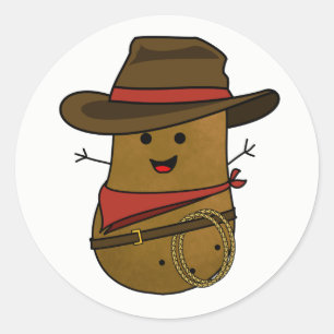 Pegatina Redonda Cowboy Potato
